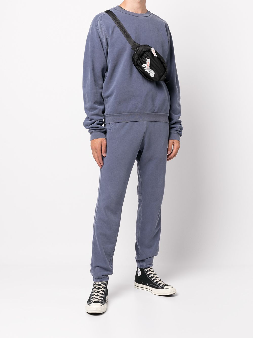 Shop John Elliott Cross Thermal Cotton Sweatshirt In Purple