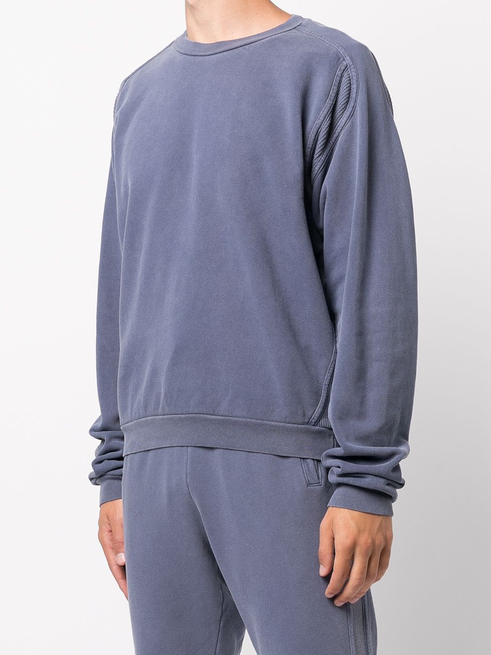 Shop John Elliott Cross Thermal Cotton Sweatshirt In Purple