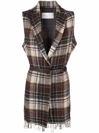 plaid sleeveless jacket