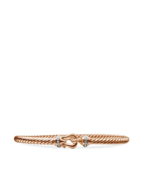David Yurman 18kt rose gold Buckle Cablespira diamond bracelet (3.5mm)