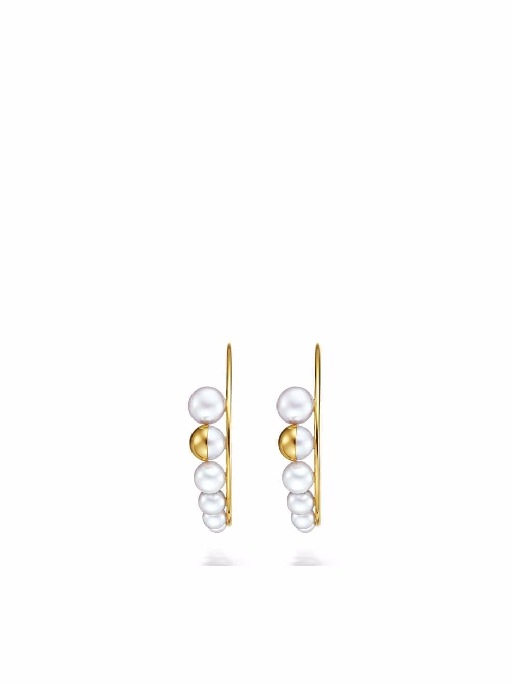 Tasaki 18kt Yellow Gold M/g  Shell Freshwater Pearl Earrings