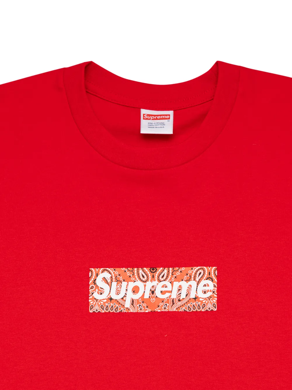 supreme bandana box logo  Tシャツ 赤