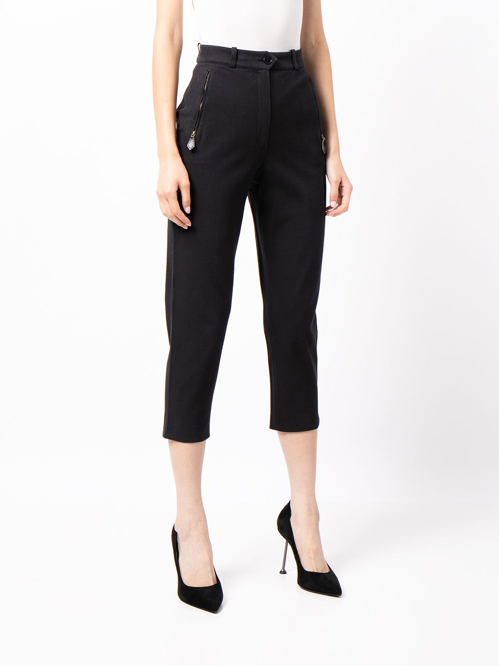 фото Hermès pre-owned high-waisted cropped trousers