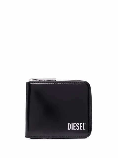 Diesel logo-print leather wallet
