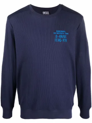Shop Diesel logo-embroidered sweater 