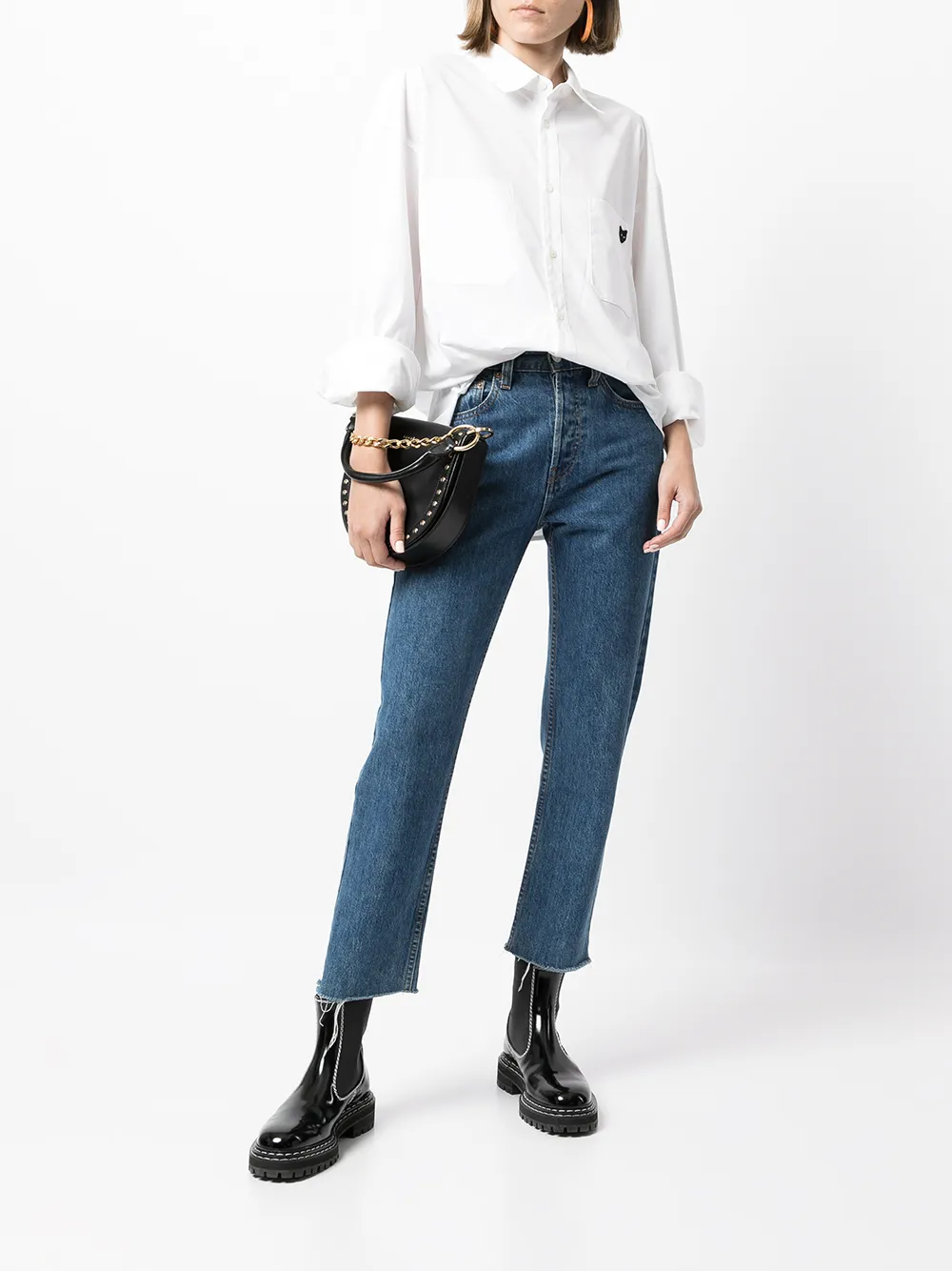 фото Zzero by songzio рубашка с вышитым логотипом