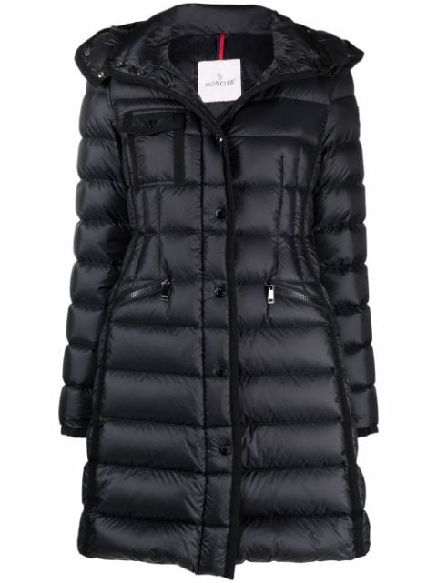 Moncler logo-patch down-feather coat