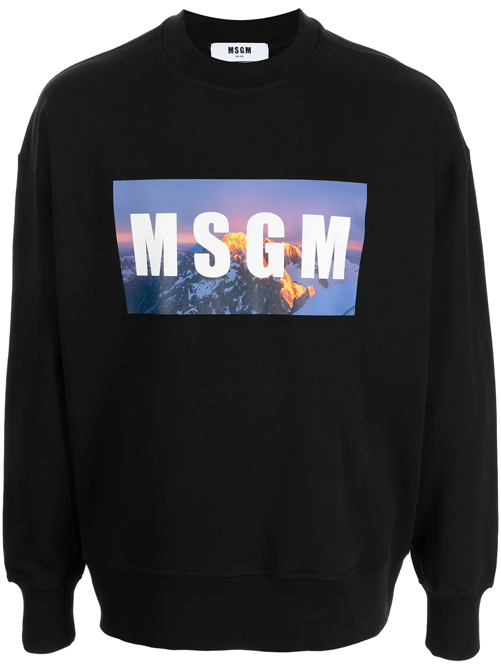 

MSGM sudadera con logo estampado - Negro