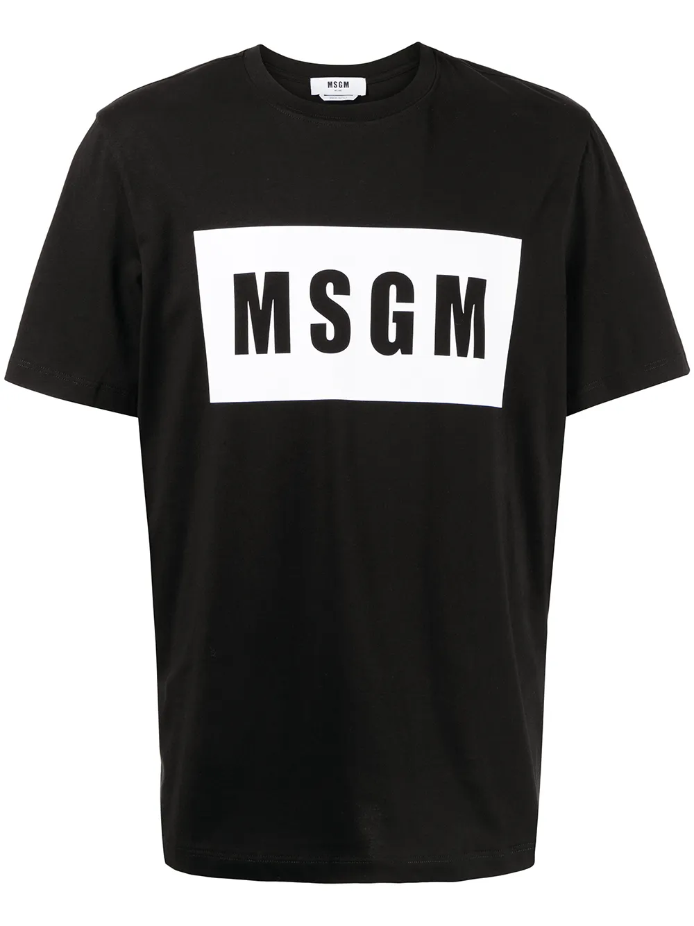 

MSGM box logo-print cotton T-shirt - Black