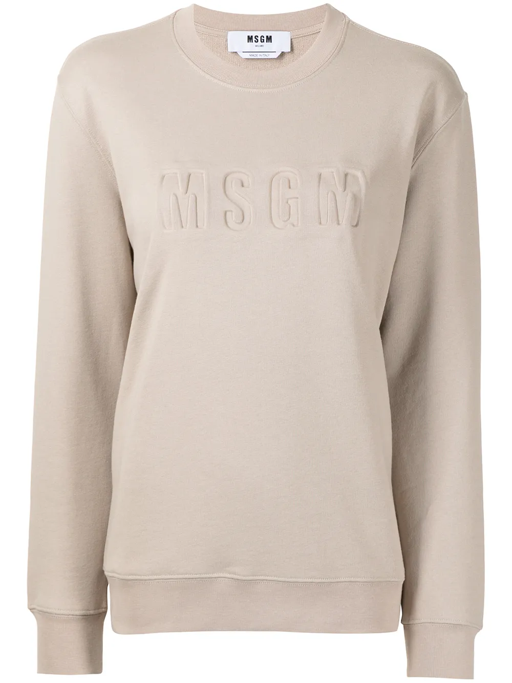 

MSGM sudadera con logo en relieve - Marrón