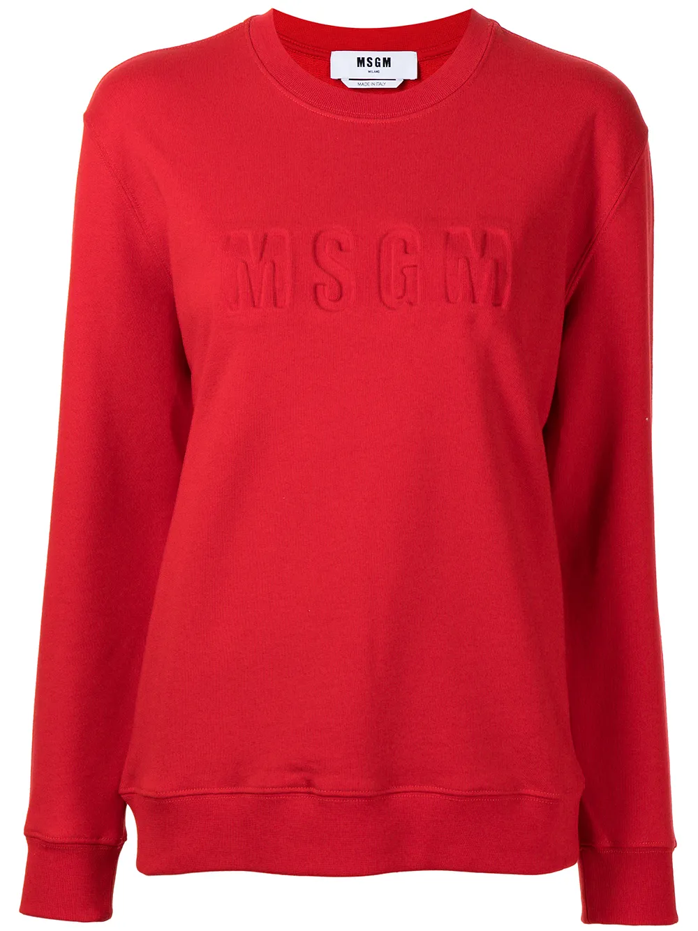 

MSGM embossed-logo sweatshirt - Rojo