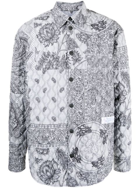 MSGM paisley-print quilted shirt