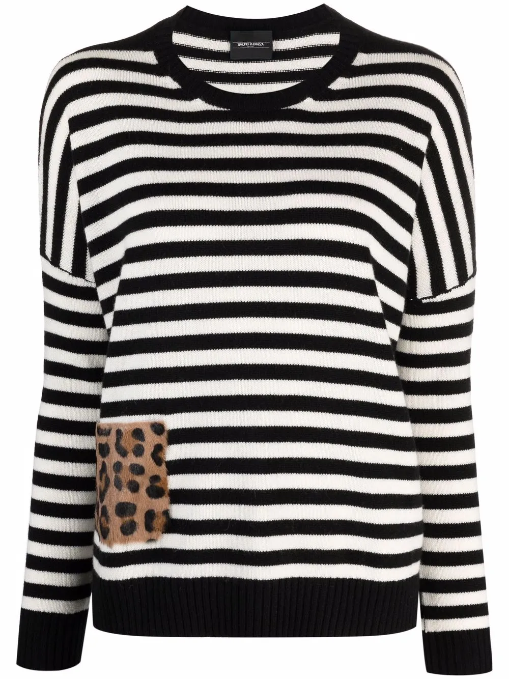 

Simonetta Ravizza Azalea striped cashmere jumper - Black