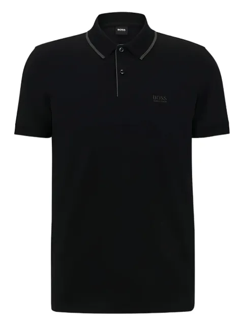 BOSS Camisa polo com zíper no colarinho