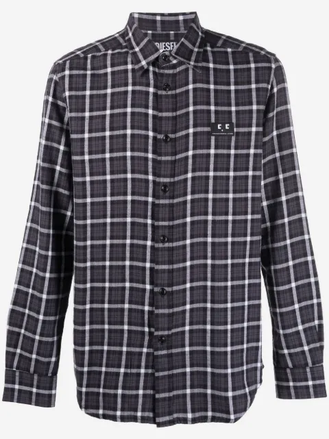 Diesel camisa de franela con motivo de cuadros