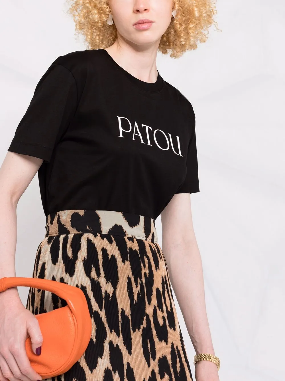 Shop Patou Logo-print Organic-cotton T-shirt In Schwarz