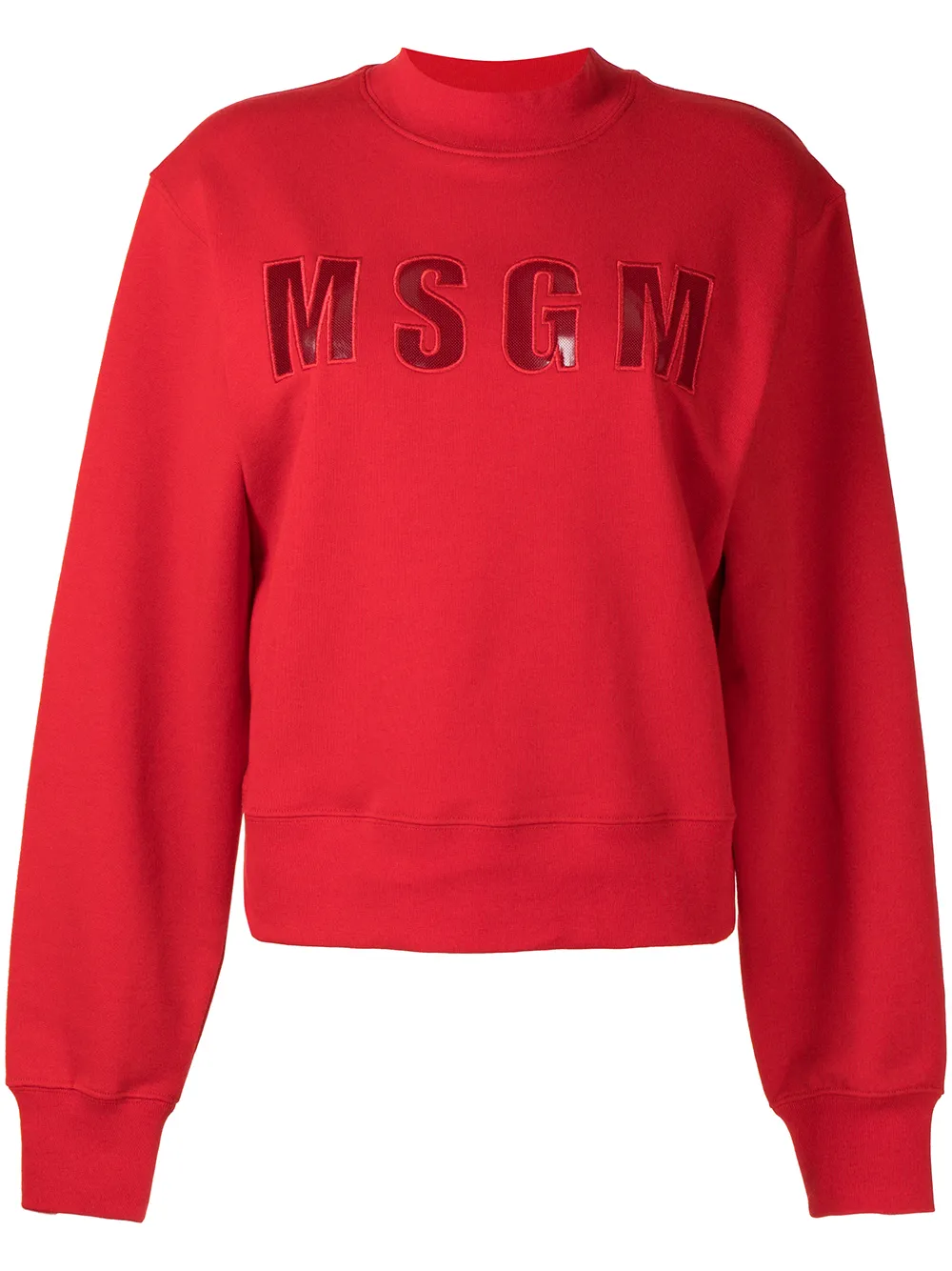 

MSGM sudadera con logo en relieve - Rojo