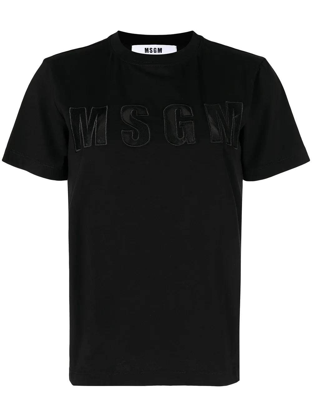 

MSGM logo-embroidered short-sleeve T-shirt - Black