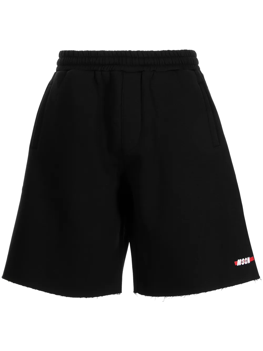 

MSGM shorts deportivos con logo estampado - Negro