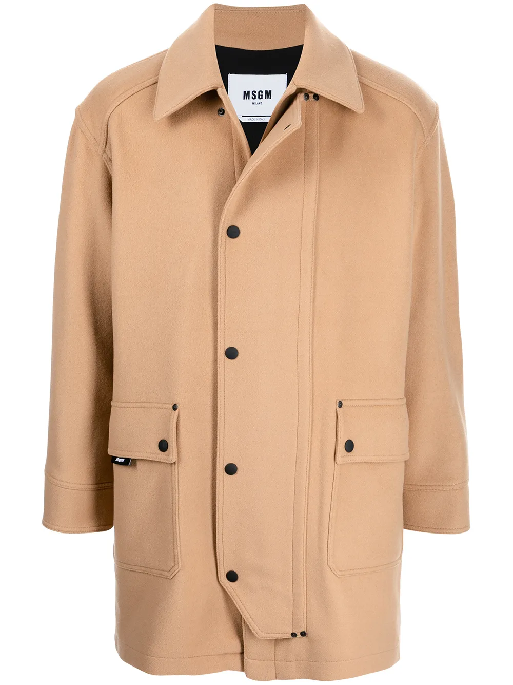 

MSGM off-centre button-up coat - Grey