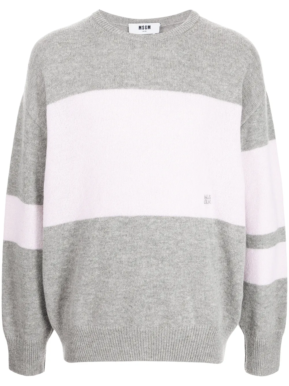 

MSGM embroidered-logo crew-neck jumper - Grey
