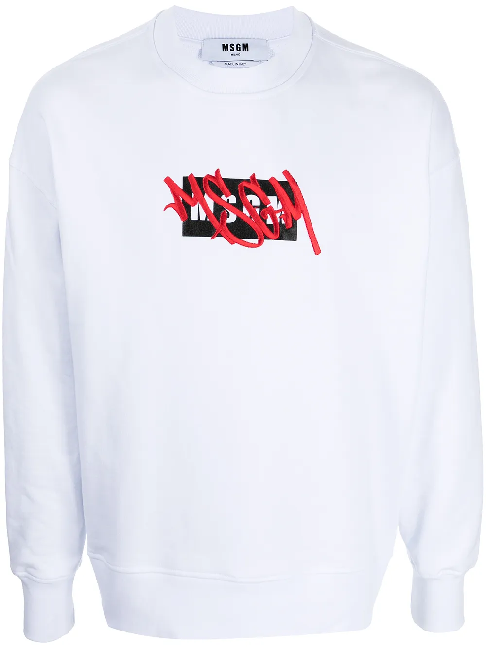 

MSGM sudadera con logo bordado - Blanco