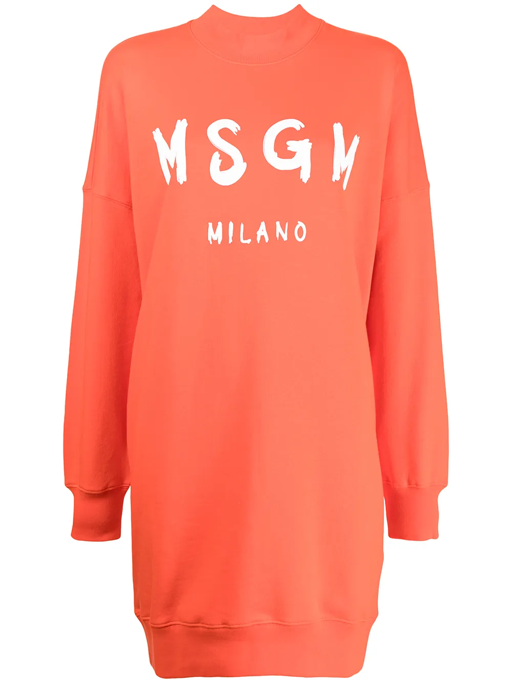 

MSGM logo-print sweatshirt dress - Orange