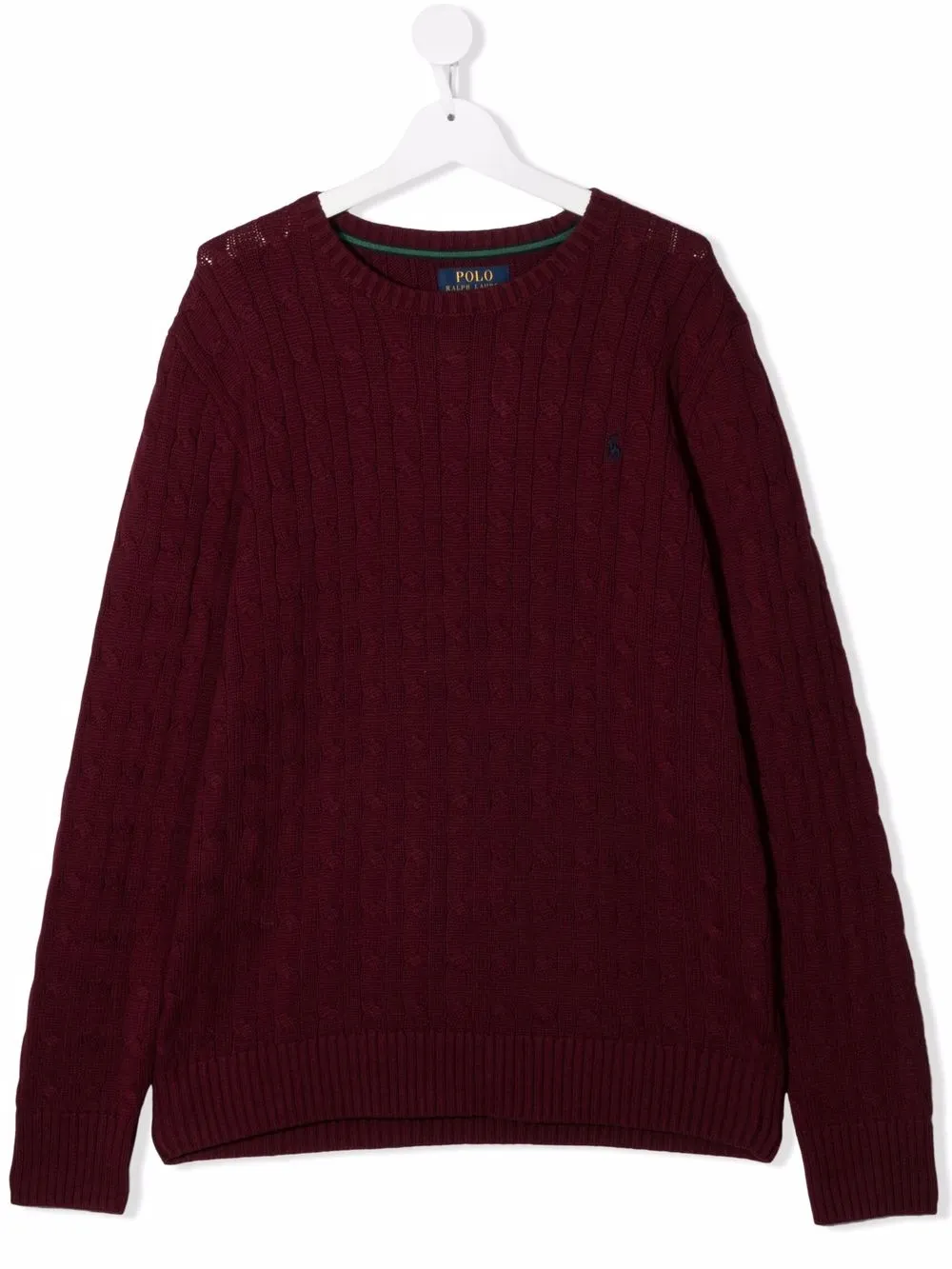 

Ralph Lauren Kids cable-knit Polo Pony jumper - Red