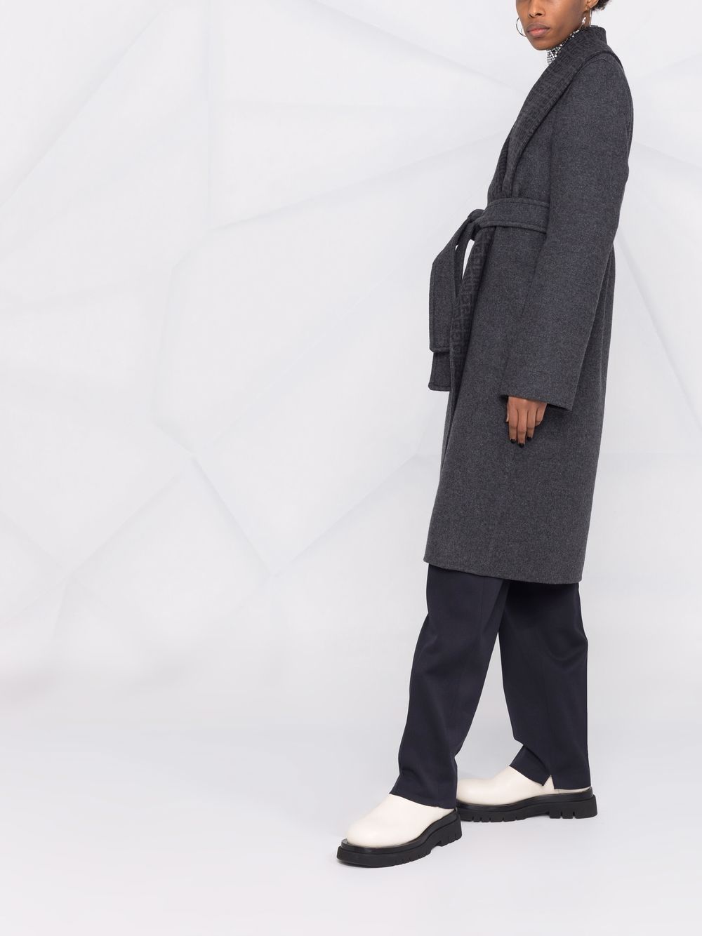 фото Givenchy пальто средней длины с поясом и логотипом 4g