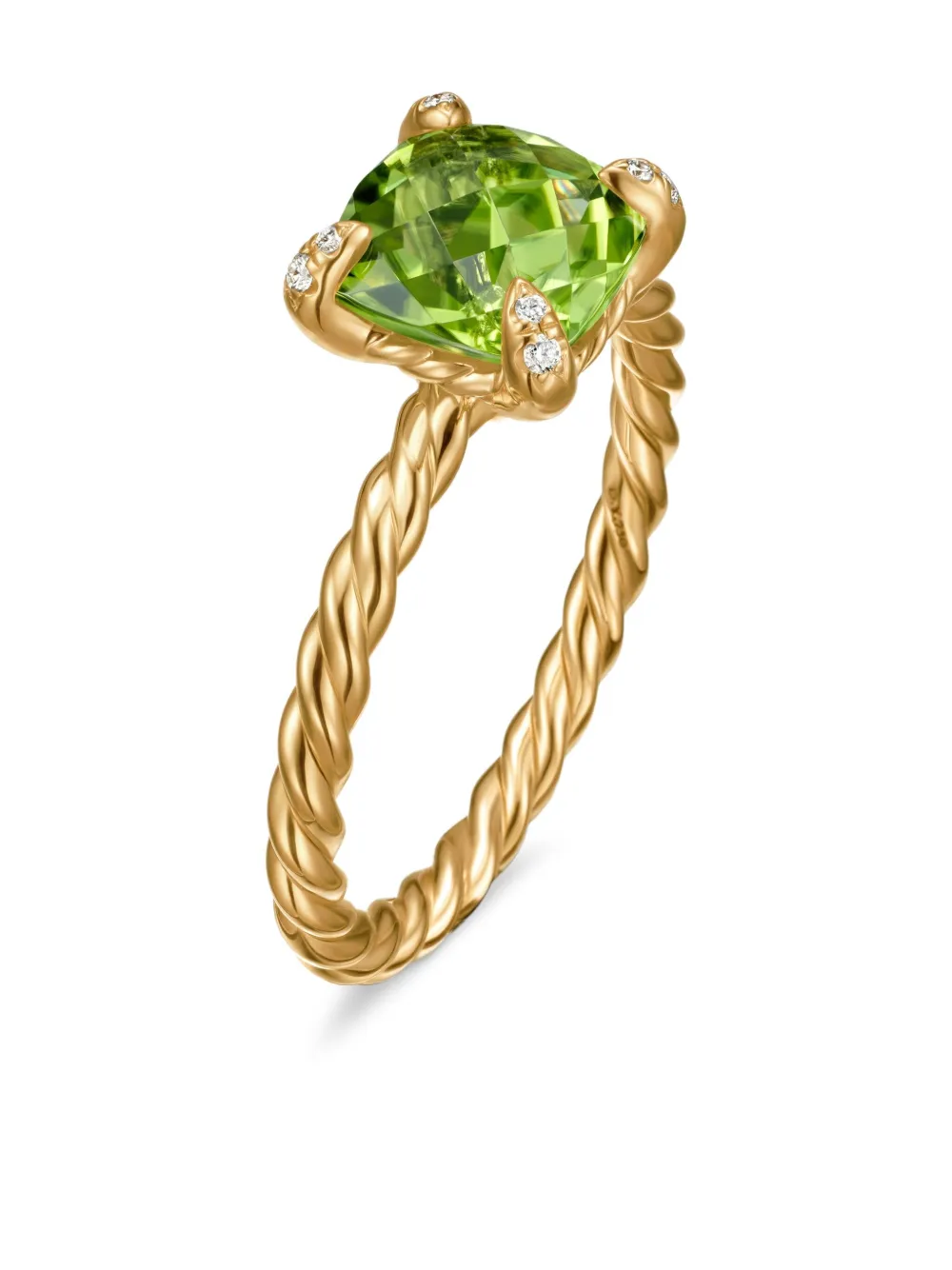 David Yurman 18k Yellow Gold Chatelaine Peridot Ring In Gold