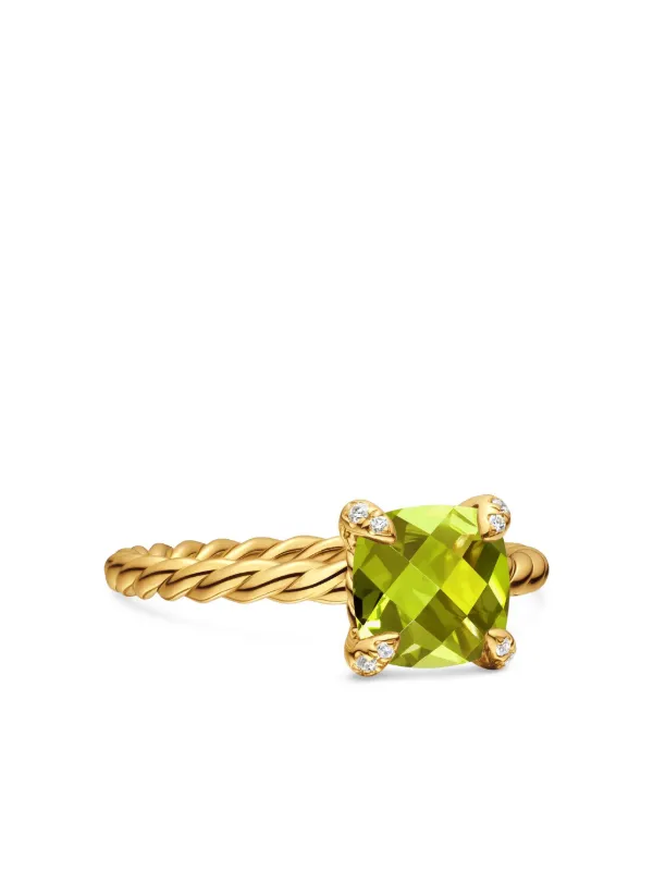 David Yurman 18K Yellow Gold Chatelaine Peridot Ring