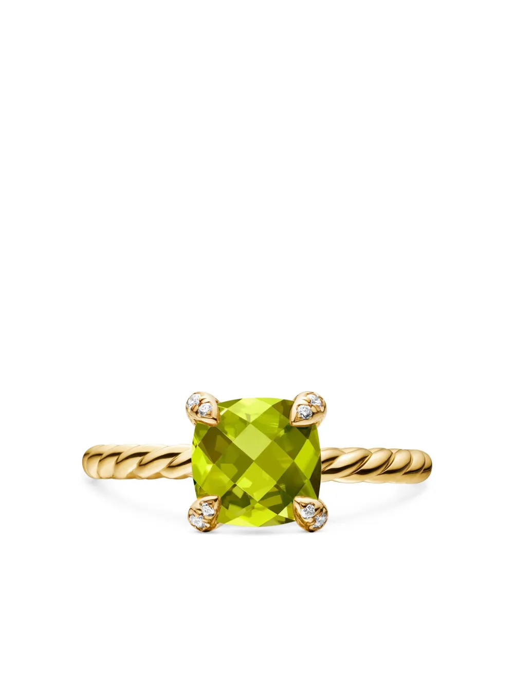 David Yurman 18k Yellow Gold Chatelaine Peridot Ring In Gold