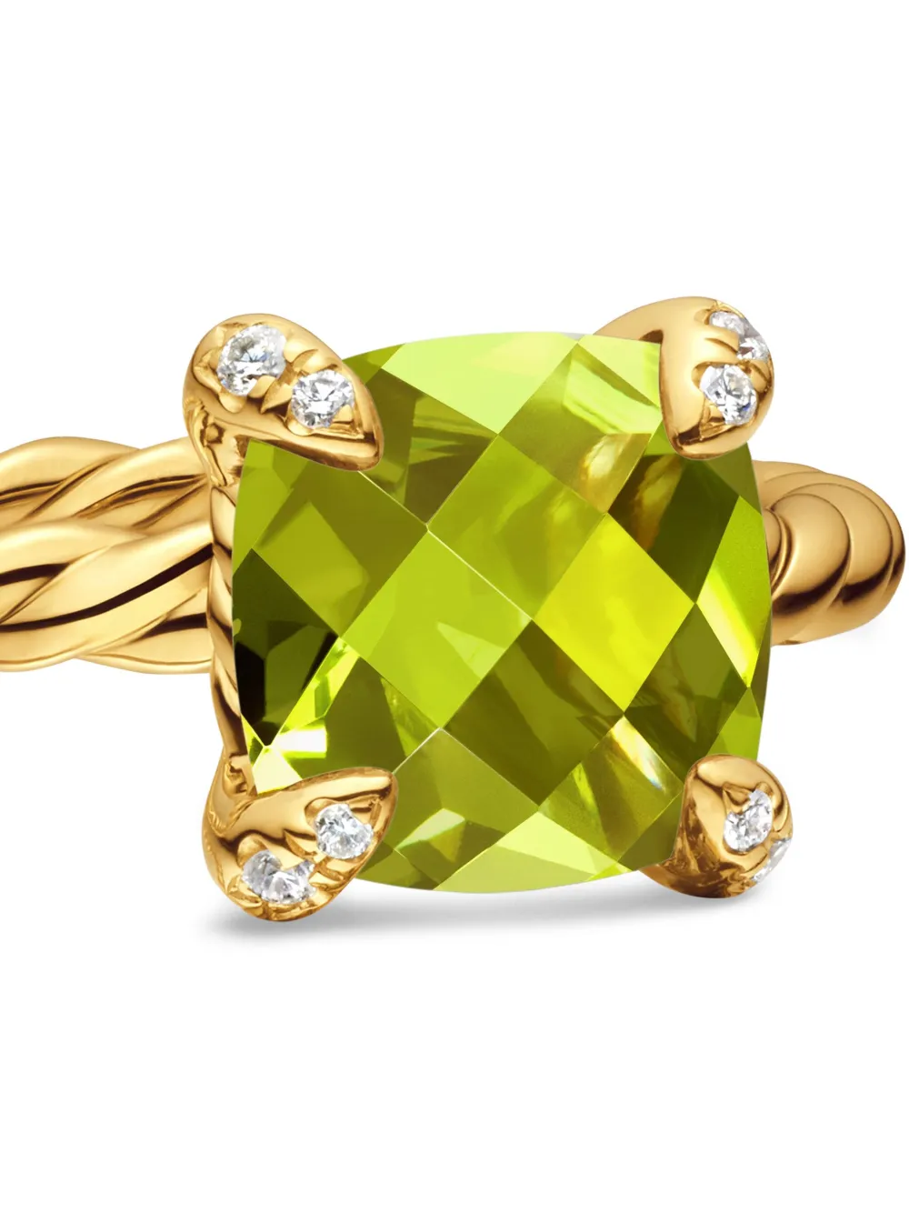David Yurman 18k Yellow Gold Chatelaine Peridot Ring In Gold