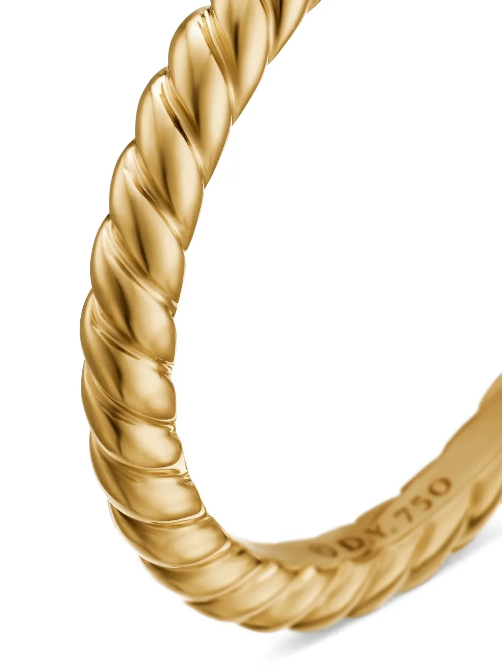 David Yurman 18k Yellow Gold Cable Ring In Brown