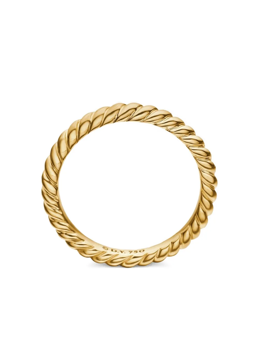 David Yurman 18k Yellow Gold Cable Ring In Brown