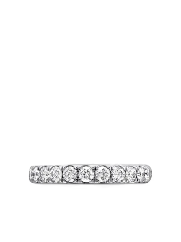 David Yurman Platinum DY Eden Partway Diamond Band Ring (2.8mm) in Silver