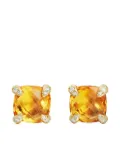 David Yurman 18kt yellow gold Chatelaine diamond citrine stud earrings (8mm)