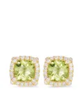 David Yurman 18kt yellow gold petit Chateleine peridot and diamond stud earrings (5mm)