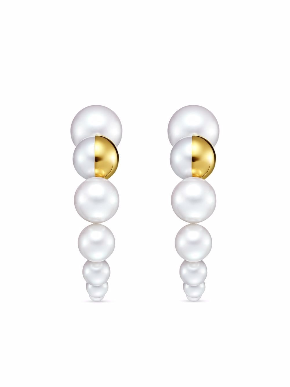 Tasaki 18kt Yellow Gold M/g  Shell Freshwater Pearl Earrings