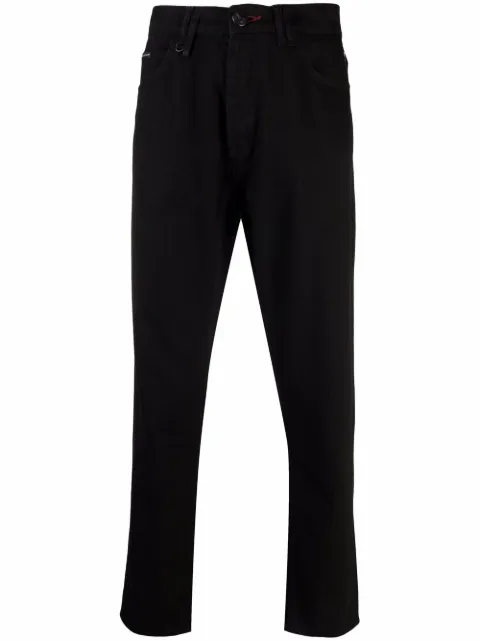 Philipp Plein logo-patch detail trousers Men