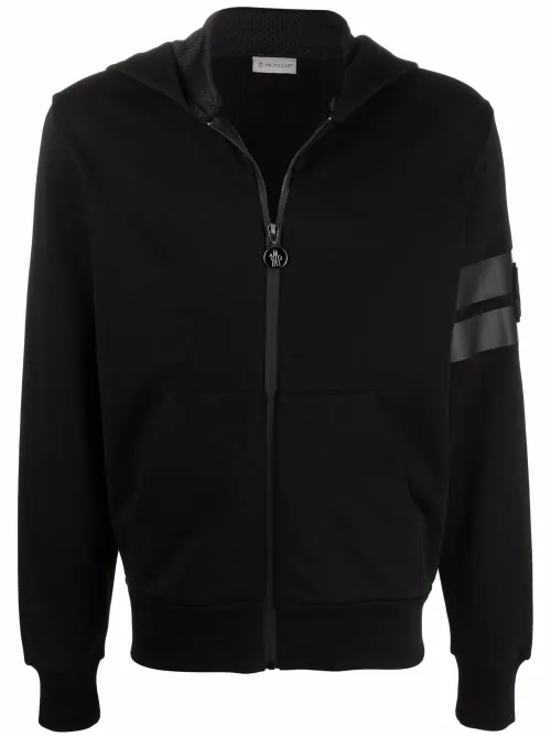 Hoodie zippé à patch logo - Moncler - Modalova