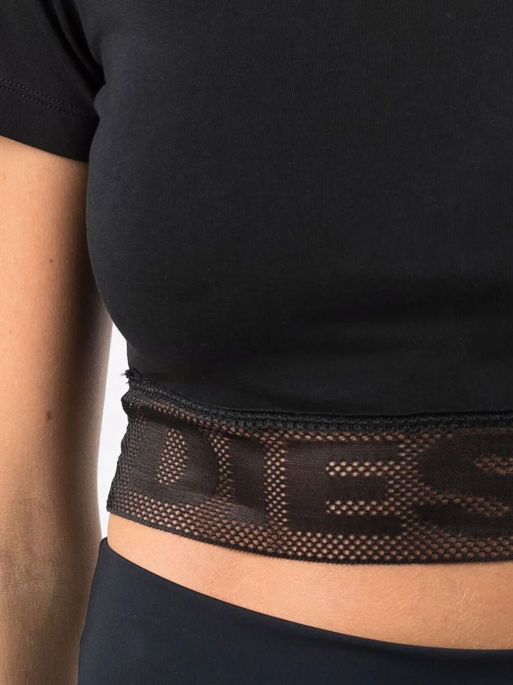 фото Diesel укороченная футболка с сетчатой вставкой