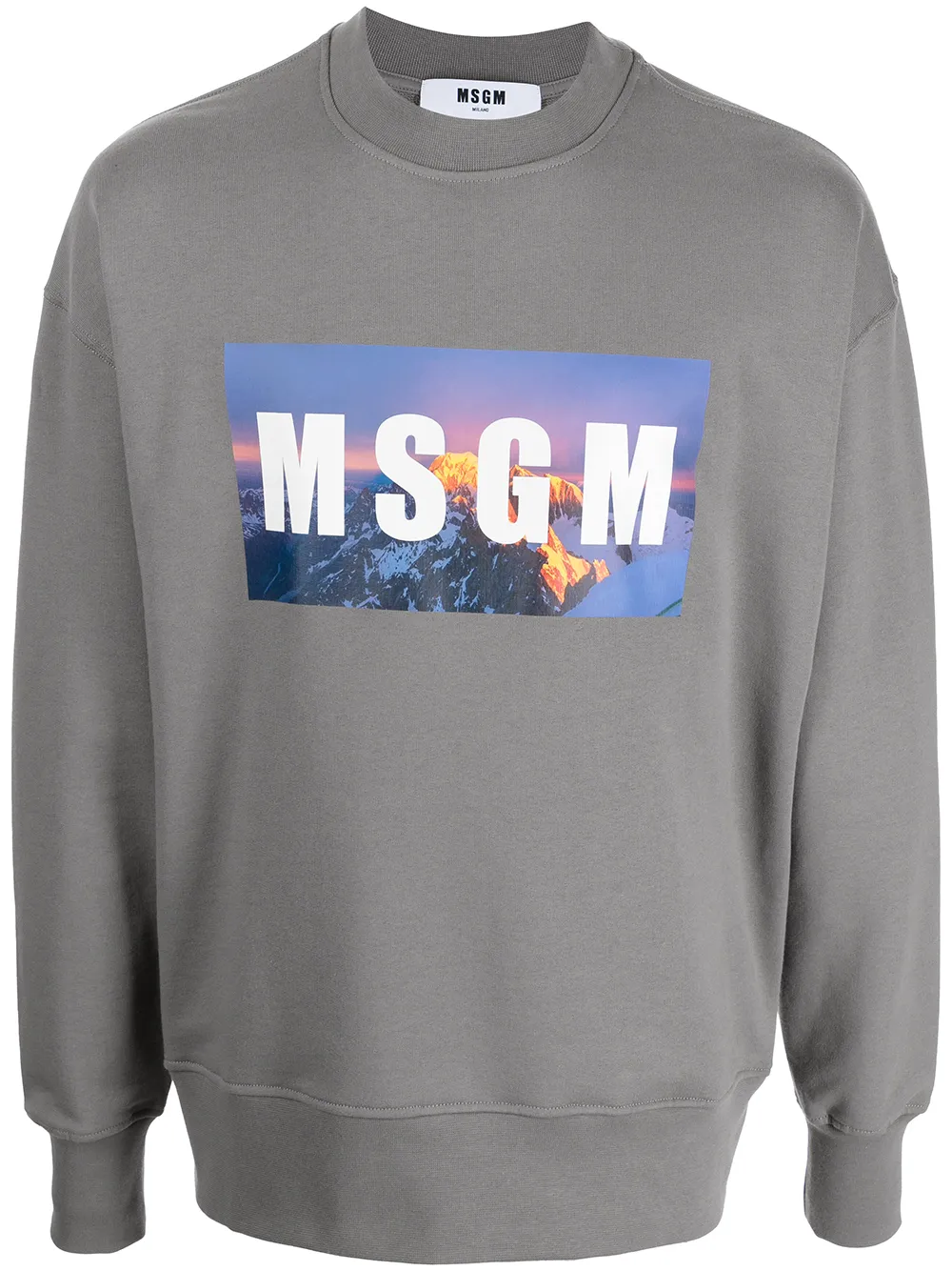 

MSGM sudadera con logo estampado - Gris