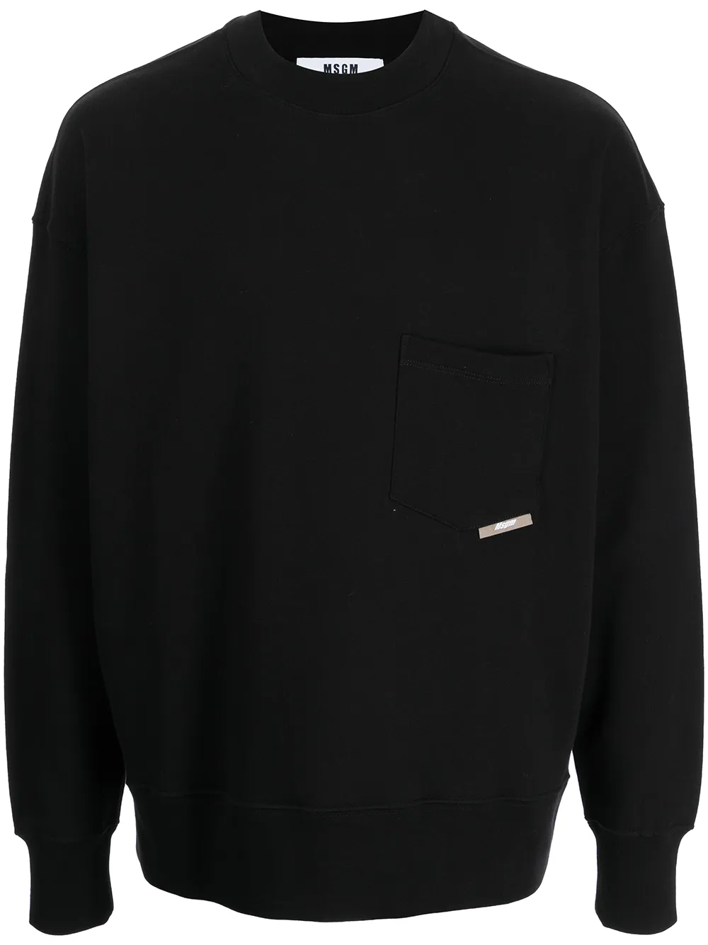 

MSGM sudadera con bolsillo de parche - Negro