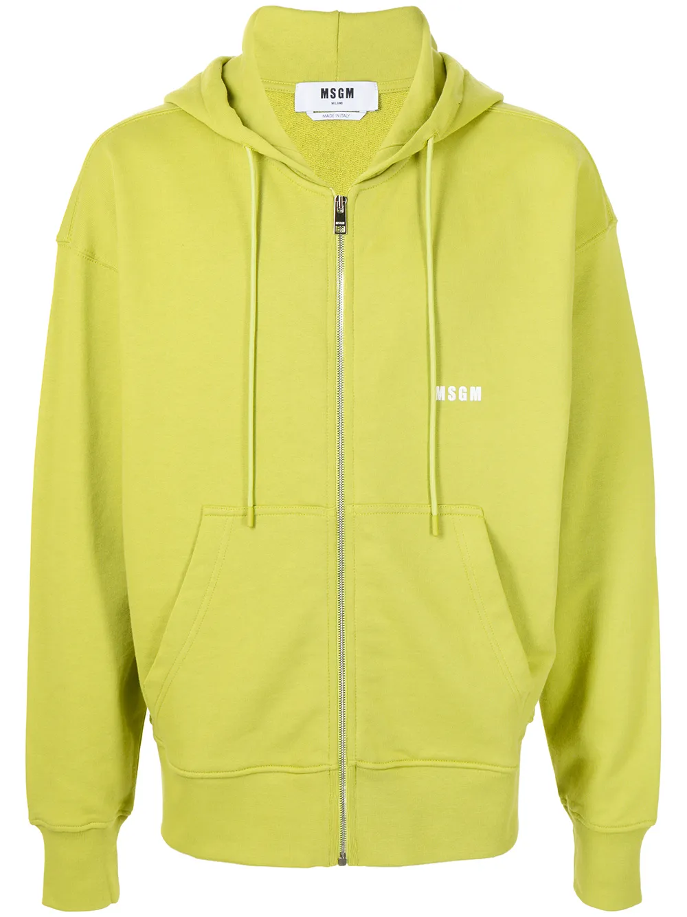 

MSGM logo print zip-up hoodie - Green