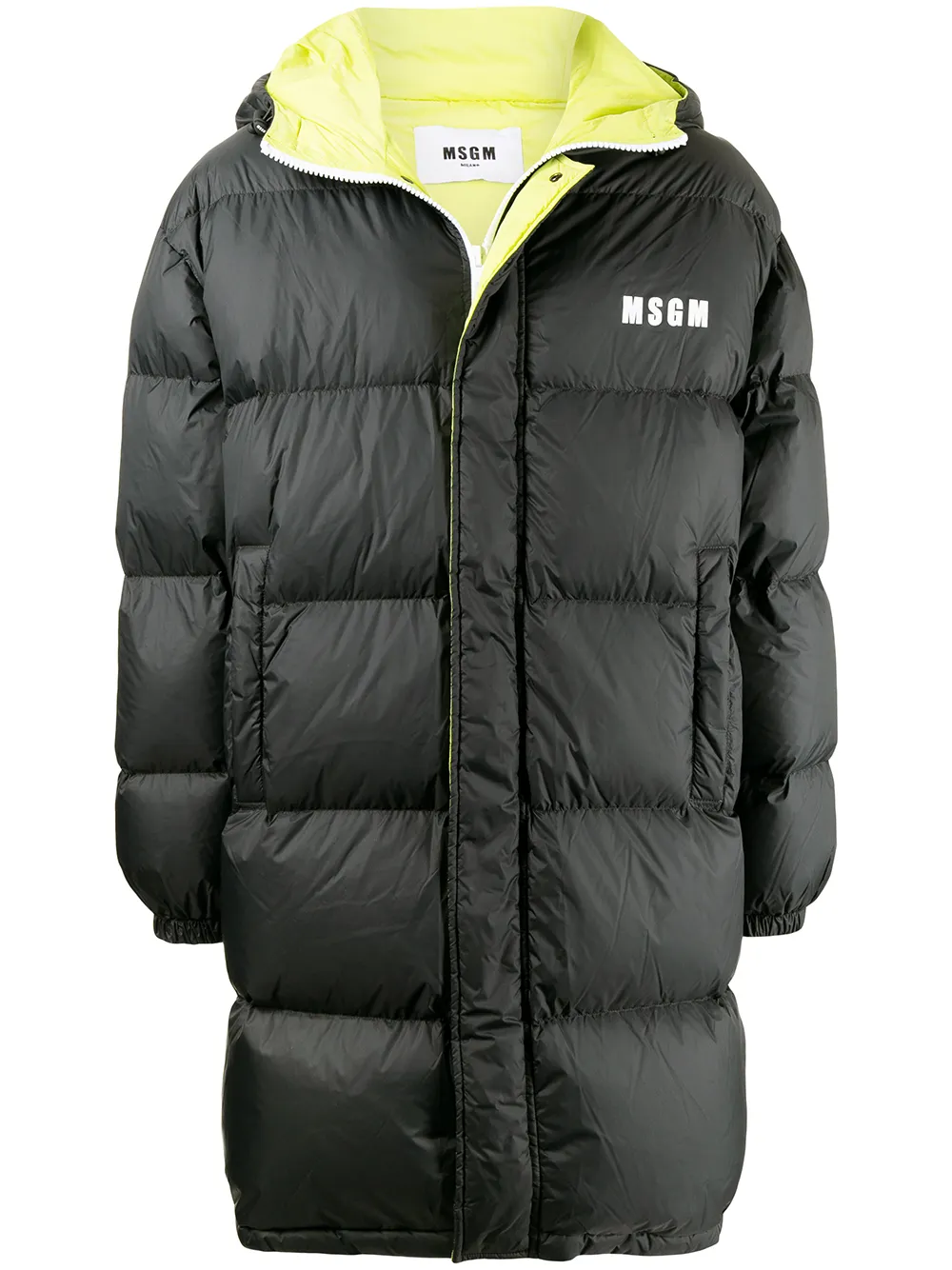 

MSGM padded logo coat - Black