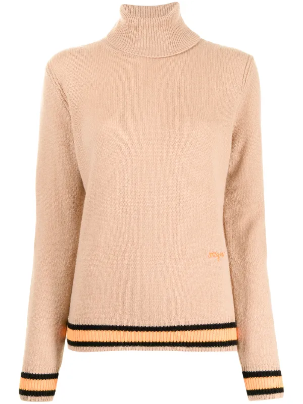 camel funnel neck jumper