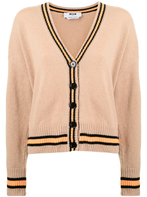 contrast stripe cardigan