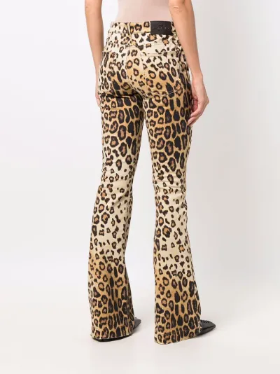 ETRO leopard-print flared jeans 