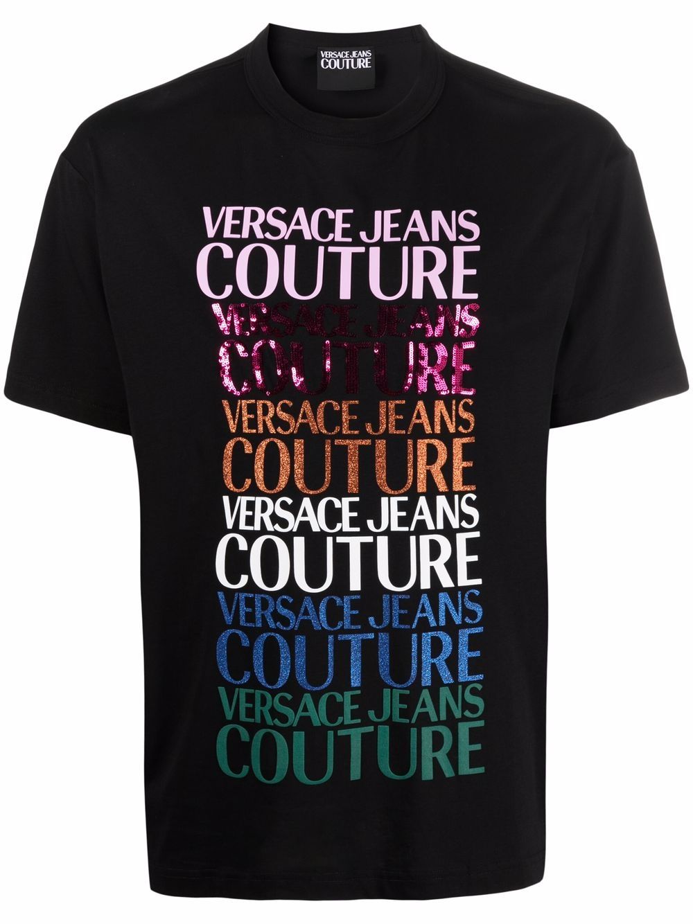 фото Versace jeans couture футболка с логотипом и пайетками